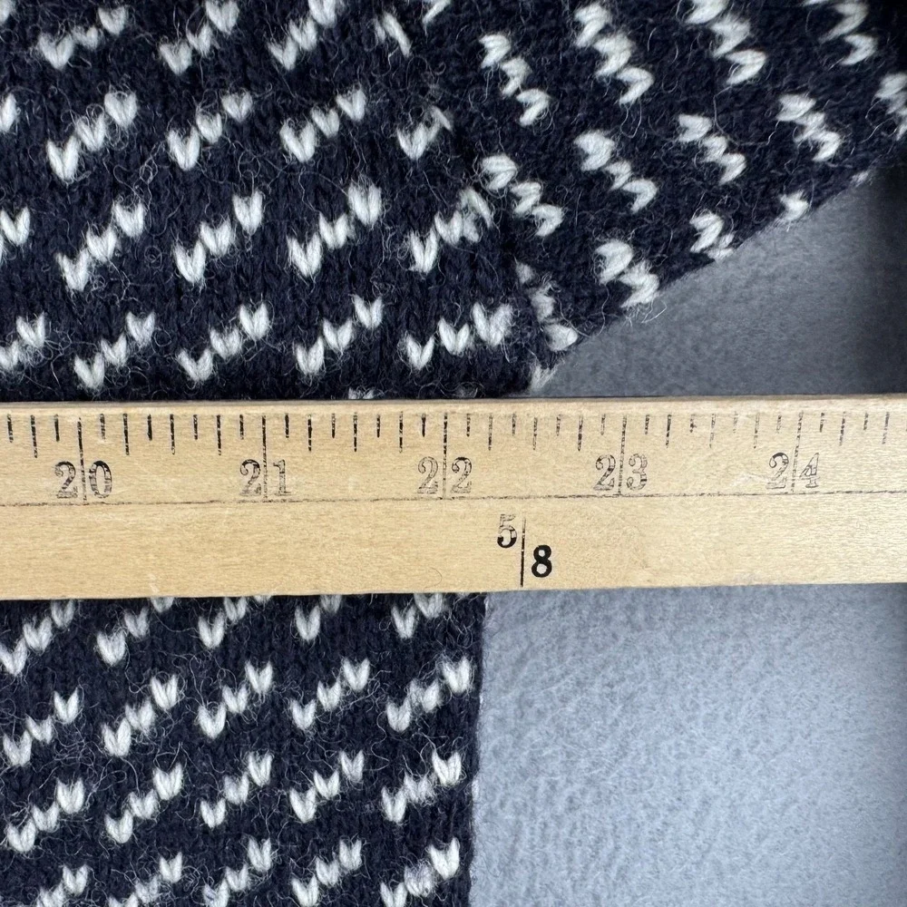 Vintage LL Bean Sweater Mens Medium Blue Birds Eye Wool Rayon Fisherman Norway - Picture 10 of 13